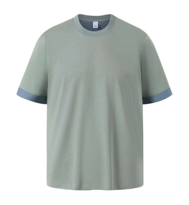 <span class=keywords><strong>T</strong></span>-shirt personnalisé en coton vierge 240 g/m² pour homme, col rond, design bicolore - Product Image 1