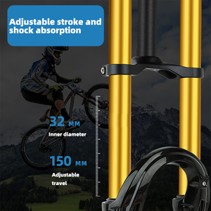 AFTFA 32mm Dual Crown Air Adjustable Damping <strong>Downhill</strong> MTB Electric Bike Front <strong>Fork</strong> - Product Image 3