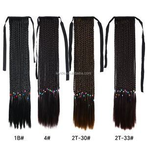 AliLeader New Trendy Styles Cornrow Ponytail Hairstyles Synthetic Box Braided Perruque Ponytail Hair Extensions - Product Image 2