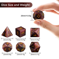 Offre Spéciale 16mm polyédrique D20 D6 oeil de chat pierre mdn jeu de dés violet rouge gemmes pierre naturelle pour donjons et dragons jeu RPG