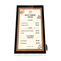 Pantalla Digital de Menú Android de 15.6 Pulgadas, Señalización LCD con Red WIFI RJ45 para Restaurantes, Lista de Precios, Publicidad