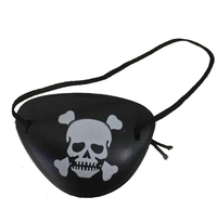 Penutup Mata Bajak Laut Plastik Hitam yang Dapat Disesuaikan untuk Dewasa, Pesta Halloween, Cosplay, Perlengkapan Kapten