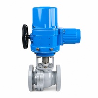 Vanne à boisseau flottant intelligente à actionneur électrique, raccordement à brides, siège en PTFE, corps en acier au carbone, classe 300 DN80, à passage réduit