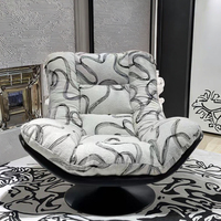 Sillón Reclinable Individual Moderno de Tela Rosa, Silla Mecedora sin Brazos, Estilo Casual y Suave para Dormitorio o Sala de Estar