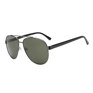 High Quality HD Polarized Sun Glasses Custom Lunettes Soleil Women Men Designer Pilot Metal Sunglasses TAC Designer Eyeglasses