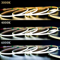 Bande LED COB ultra-fine sans points de cuivre 12V/24V 3MM 400 LED 3000K-6000K Blanc Chaud 5M/10M Dimmable et Découpable avec Contrôle Vocal