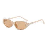 Lunettes de soleil ovales rétro pour femmes, monture épaisse, protection UV400, style minimaliste chic, tendance, vente en gros, logo personnalisé