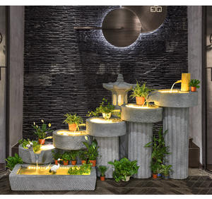 Jardin zen japonais, aménagement paysager <span class=keywords><strong>de</strong></span> cour pastorale, aménagement paysager <span class=keywords><strong>de</strong></span> jardin domestique, balcon, terrasse, fontaine d'eau, bassin à poissons - Product Image 2