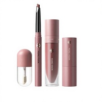 Set Rias Wajah Cross-border YOUNG VISION 4-Piece Lip Set Lip Liner Lip Oil Velvet Matte Model 8213 Asal Zhejiang Tersedia