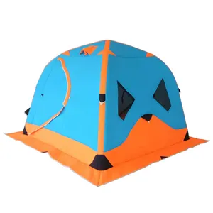 廉价冰钓避难所帐篷帐篷4-6人便携式充气420D防水牛津带冰钉防风绳