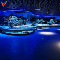 Nouvelle conception, faible MOQ, best-seller, aquarium en acrylique de 500 gallons, 1000 gallons, LED, taille personnalisée, pour hôtel