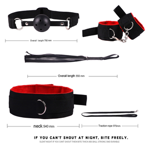 ชุดบีดีเอสเอ็มไนลอนสำหรับผู้หญิงชุดของเล่นสุดเซ็กซี่18ชิ้นสำหรับผู้ใหญ่ผ้ากำมะหยี่พร้อมกุญแจมือที่หนีบหัวนมสำหรับเกมเซ็กซ์ - Product Image 6