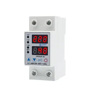 Open Electric 40A 220V AC Din rail adjustable over voltage and under voltage protector protective device relay with over current