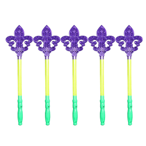 Varita <span class=keywords><strong>de</strong></span> <span class=keywords><strong>flor</strong></span> <span class=keywords><strong>de</strong></span> <span class=keywords><strong>lis</strong></span> morada, verde y amarilla iluminada - Product Image 1