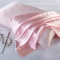 Sarung Bantal Satin Mewah dengan Pola Solid, Ritsleting & Penutup Amplop, Dapat Disesuaikan untuk Penggunaan Hotel, Rumah & Rumah Sakit
