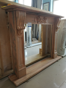 Cheminée en marbre personnalisée, moderne, sculptée à la main, en marbre Rosa Nuageux de luxe, avec manteau de cheminée et cadre de cheminée en marbre - Product Image 3