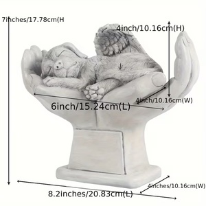Angelo Dormiente in Resina Bianca Personalizzato con Roccia e Rosa, Accessorio per Capelli, Regalo di Condoglianze per la Perdita di Animali, Elegante Decorazione per la Casa - Product Image 6