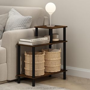 Table d'appoint rectangulaire à trois niveaux, design unique, montage simple, idéale pour les petites pièces, la chambre, la cuisine, le salon - Product Image 1