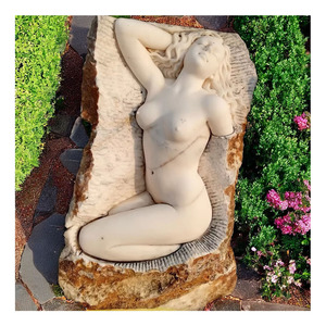 Moldes de hormigón de tamaño natural de mármol blanco tallado a mano para decoración de jardín para estatuas - Product Image 1