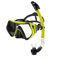 Masque de plongée panoramique à lentille unique, large vue, en silicone, avec tuba, anti-buée, en verre trempé, pour la plongée libre et la plongée sous-marine