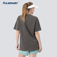 Camiseta Kuenzi Regular Personalizada con Logotipo, Cuello Redondo, Manga Corta, 100% Algodón, 240GSM, Hombros Caídos, Talla Grande para Mujer