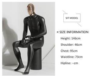Maniquí de cabeza de modelado para hombre, soporte de exhibición de <span class=keywords><strong>cuerpo</strong></span> <span class=keywords><strong>entero</strong></span>, modelo negro de alta calidad - Product Image 5