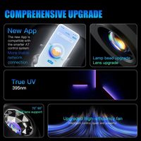 Lámpara LED para Corales de Agua Salada de Espectro Completo A+ A7 III 100W con Control por WiFi a través de Aplicación, Temporizador Programable de 6 Canales y Regulador de Intensidad