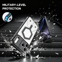 Coque Heybingo Armor Design magnétique TPU+PC pour protection intégrale à 360° avec protection d'objectif d'appareil photo et finition douce pour la peau