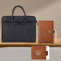 Ensemble cadeau de luxe portable avec logo personnalisé, porte-documents de bureau en cuir PU, carnet de notes format A5 et stylo pour les affaires