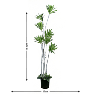 <b>Artificial</b> Plant Multi Stem Staggered Dracaena <b>Tree</b> Real Touch Decorative Indoor Plant for Home Office Hotel Decor - Product Image 2