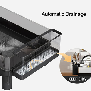 ที่คว่ำจานสแตนเลส <span class=keywords><strong>2</strong></span> ชั้น ขนาดใหญ่พิเศษ พร้อมที่วางจานในครัว สีดำเงิน ทันสมัย ป้องกันสนิม ประหยัดพื้นที่ - Product Image 3