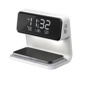 OEM Logo Dormitorio Mesa Escritorio Lámpara Led Cargador Luz Nocturna Despertador Digital Cargador Inalámbrico Universal para <span class=keywords><strong>iPhone</strong></span> Samsung - Product Image 2