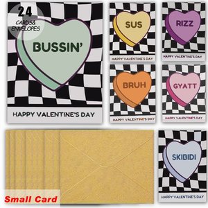 Biglietti d'Auguri in Cartone Personalizzati a Tema Slang di Tendenza per San Valentino con Buste per Scambi in Classe per Adolescenti - Product Image 2