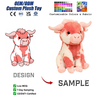 Boneka Sapi Lucu Custom, Hewan Boneka yang Dapat Dikustomisasi, Sapi Bayi Kawaii, Hadiah Ulang Tahun & Liburan, Grosir OEM ODM