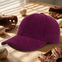 Gorra de béisbol de pana de 6 paneles personalizada al por mayor, estilo papá, con logotipo de marca, parche bordado plano 3D, gorra deportiva vintage, regalo corporativo, Perla