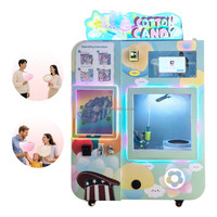 Distributeur automatique de barbe à papa 4 saveurs 64 motifs multilingue autonettoyant pour centre commercial et parc d'attractions