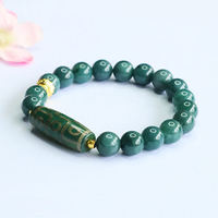Bracelet en pierre naturelle en gros, bijoux de mode, bracelet en jadéite verte, bracelet ajustable en perles de jade du Myanmar