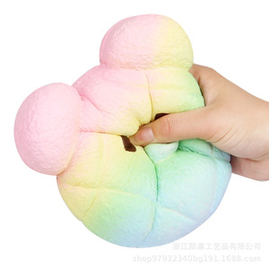 Pu Foam Bear Head Bread Shape Stress Relief Slow <b>Rebound</b> Decor Holiday Gift - Product Image 1