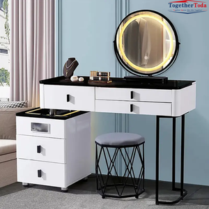 Mesa de Maquillaje de Madera de Estilo Moderno para Baño, con Espejo Iluminado y Cajones, para Niñas, para Dormitorio - Product Image 2