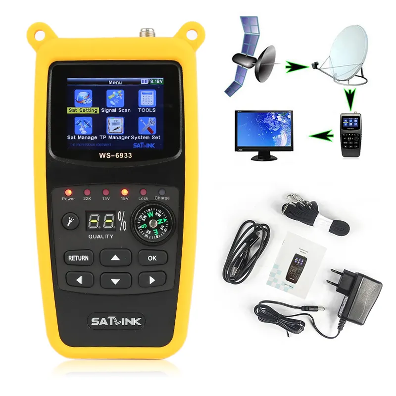 Asli Satlink WS-6933 DVB-S2 FTA C dan Ku Band WS6933 Satlink 6933 Satelit Finder Meter Satlink WS-6933