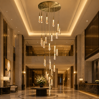Luminaire suspendu moderne en forme de goutte de pluie personnalisé, lampes décoratives, éclairage LED de luxe, lustre en verre long suspendu