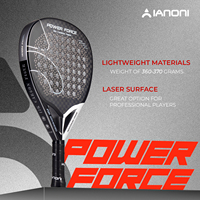 Raquette de padel Caston Sports IANONI POWER FORCE noire 12K personnalisée en fibre de carbone, surface 3D, raquette de padel professionnelle