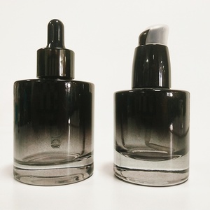 New Design Cosmetic Cylinder Round Frosted clear Transparent 1oz 30ml Hair Oil Glass Dropper <b>Bottle</b> Thick Bottom - Product Image 4