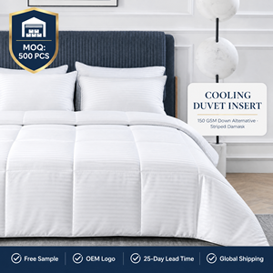 Edredón de enfriamiento relleno de poliéster 150 GSM a rayas ultrasuaves, edredón de verano alternativo para uso en Hotel <span class=keywords><strong>ligero</strong></span> - Product Image 1