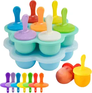 Popsicle kalıpları Set bebek gıda dondurucu tepsiler Reusablemoldes Para Paletas De Bebe silikon buz Pop kalıpları
