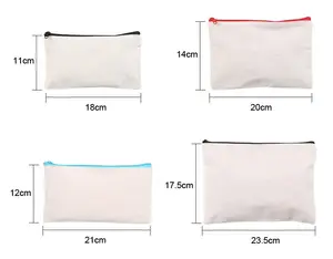 DIY Blank Fabric Blank Canvas Zipper Pouch Craft Pen Bag Multi-purpose Cosmetic Bag To Store Personal Belongings For Travel