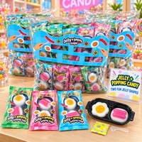 Bonbons gélifiés amusants en forme d'œuf frit double, collation pour petit-déjeuner