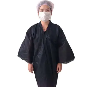 Wegwerp Niet-Geweven Kimono Japan Mannen Vrouwen Kleding Pp Materiaal Wit Zwart Jurk Haar Jurk Uniform Voor Massage Nylon