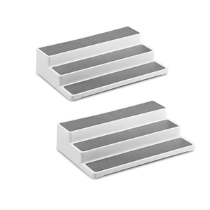 3 Tiered Non Slip <strong>Cupboard</strong> Organiser Storage <strong>Racks</strong> Free Standing Seasoning Storage Shelf <strong>Spice</strong> <strong>Rack</strong> Shelf Organiser - Product Image 1