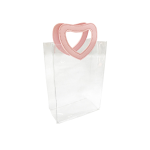 Nhà Máy Bán Hàng Trực Tiếp Hình Trái Tim Túi Xách Trong Suốt <span class=keywords><strong>PVC</strong></span> Mua Sắm Túi Trong Suốt Cầm Tay Túi Quà Tặng - Product Image 1